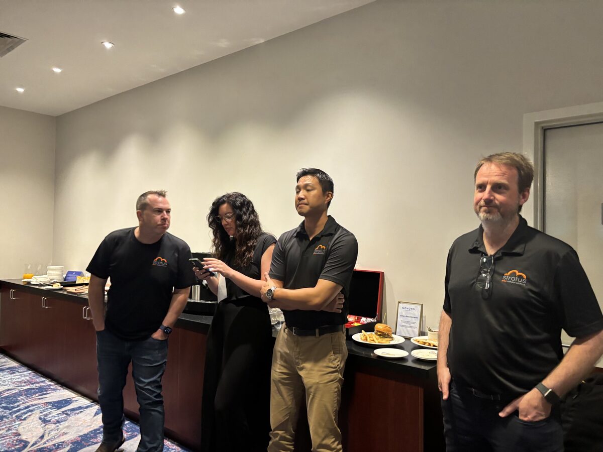The Stratus team between sessions