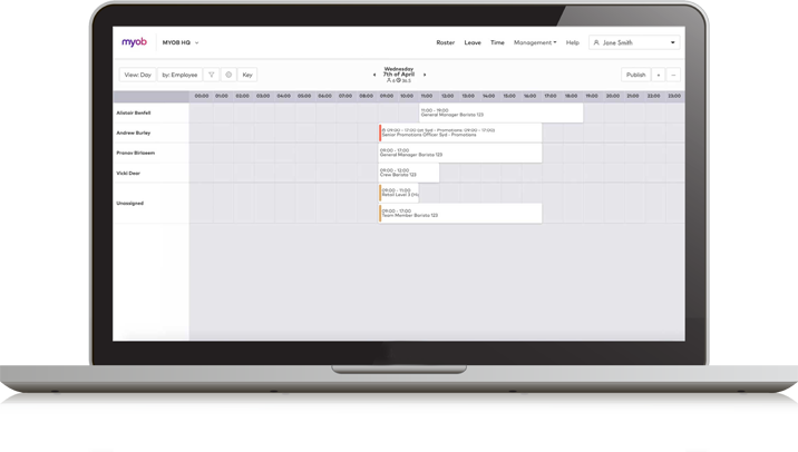 Rostering-Screen