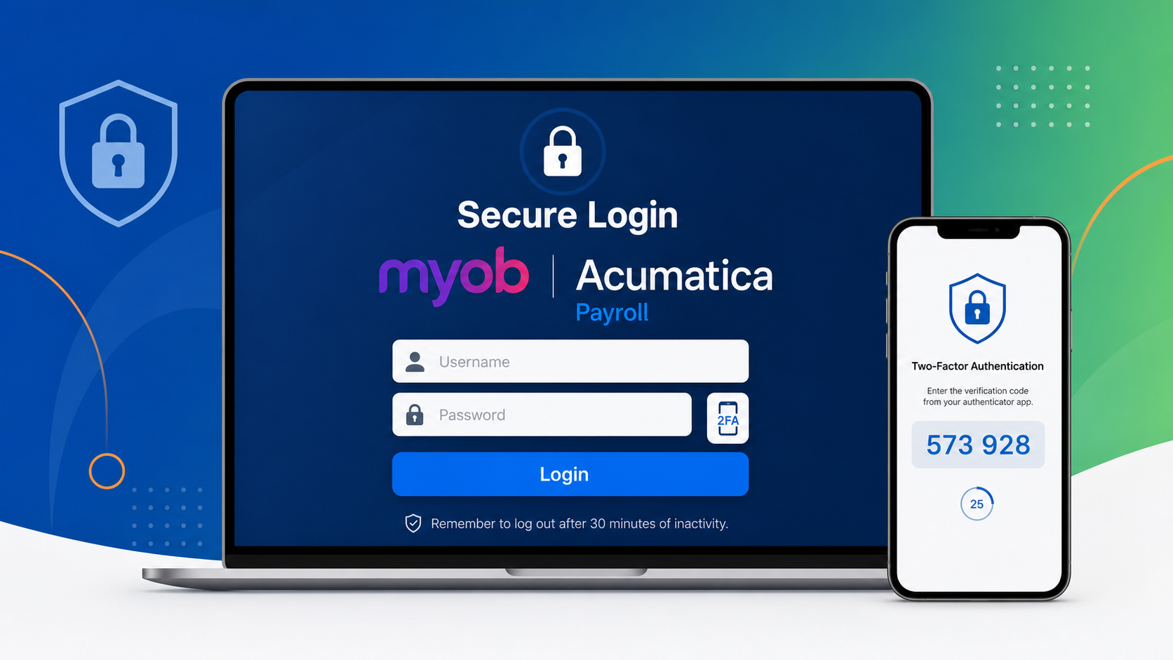 MYOB Acumatica secure login with two-factor authentication